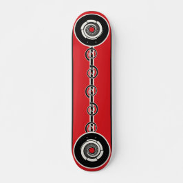 Skate Red Black Geometric Spiral