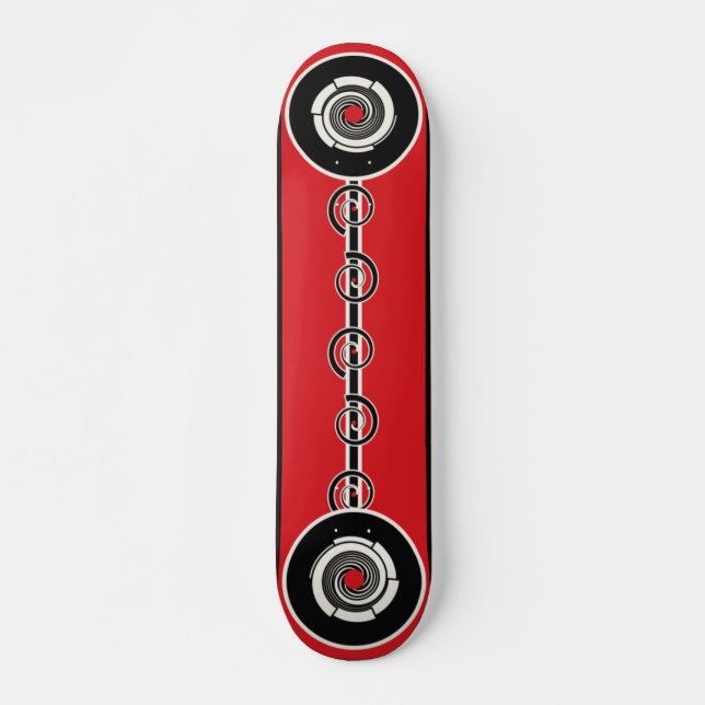 Skate Red Black Geometric Spiral (Frente)