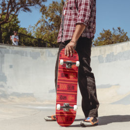 Skate Red Native Patterno Étnico Tribe Boho Cultura