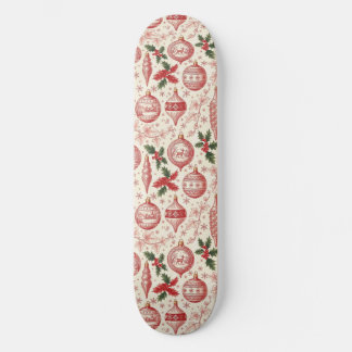 Skate Red Toile Chinoiserie Christmas Ornaments