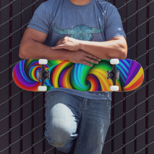 Skate Redemoinho Vortex de Arco-íris Torcido - Ilusão Óp