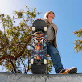 Skate Reflexo do Tigre Bebendo Água