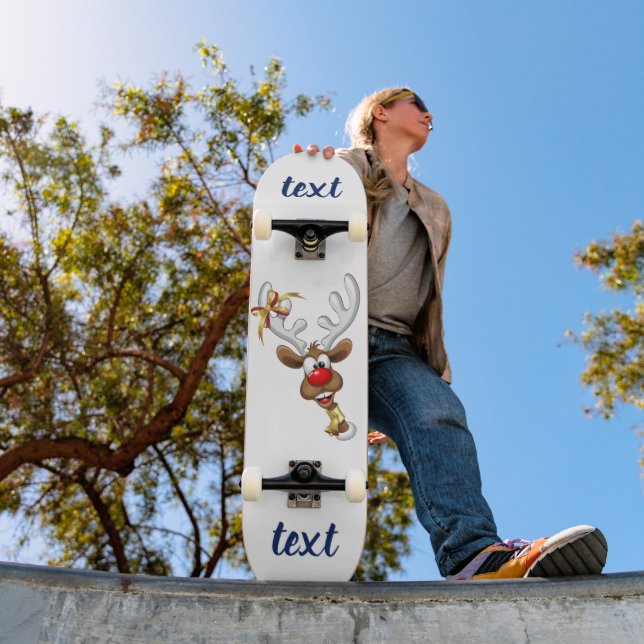 Skate Rena de Natal Engraçada Espiando Meme de Natal (Ao ar livre 1)