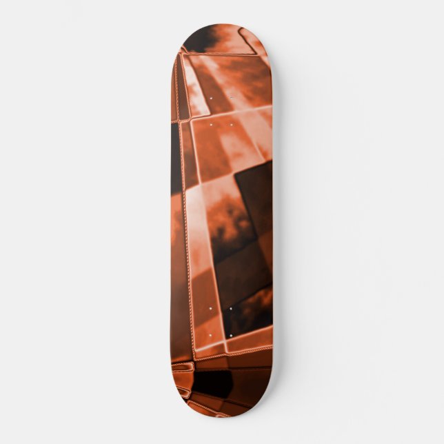 Skate Retangular ou retângulos inclinados marrons averme (Frente)