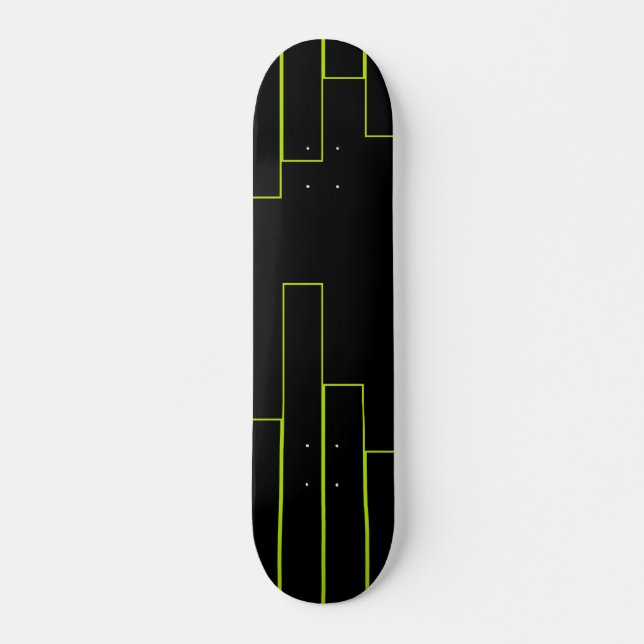 Skate Retângulos verde limão e Preto (Frente)