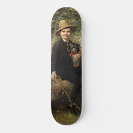 Skate Retrato de um Menino com Cachorro em Floresta (Kna