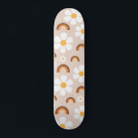Skate Retro 70s Groovy Hippie Daisy & Terracotta Rainbow<br><div class="desc">Este skate legal,  com a margarida retrô e o padrão arco-íris de terracotta,  faria um presente maravilhoso para alguém,  que adora andar de skate.</div>