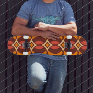 Skate Retro 70s - Padrão Geométrico Global no outono