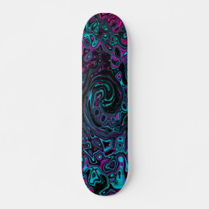 Skate Retro Aqua Magenta e Abstrato preto