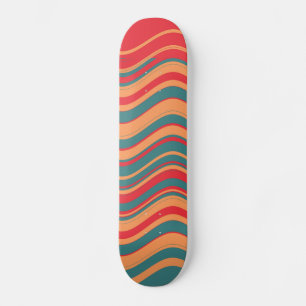Skate Retro Colorida Stripes Decorativas Art 2°