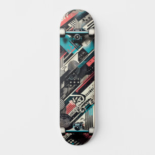 Skate Retro-Futurista de Arte de Rua Tech 30