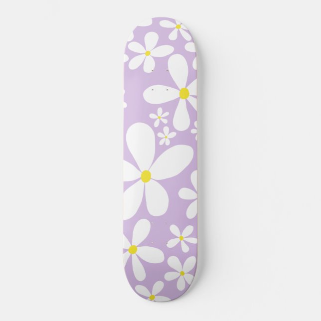 Skate Retro Primavera Daisies #1 #decor #art (Frente)