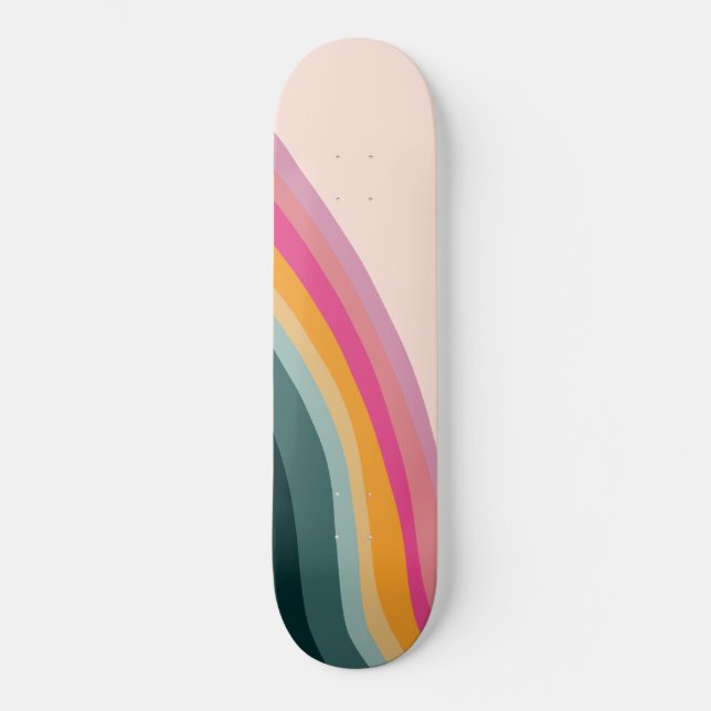 Skate Retro Rainbow Wave #1 #wall #art (Frente)