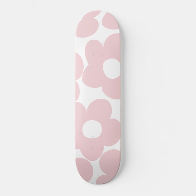 Skate Retro Rosa Esbranquiçado Disias #1 #decor #art (Frente)
