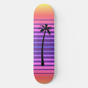 Skate Retro Synthwave com Palm Tree