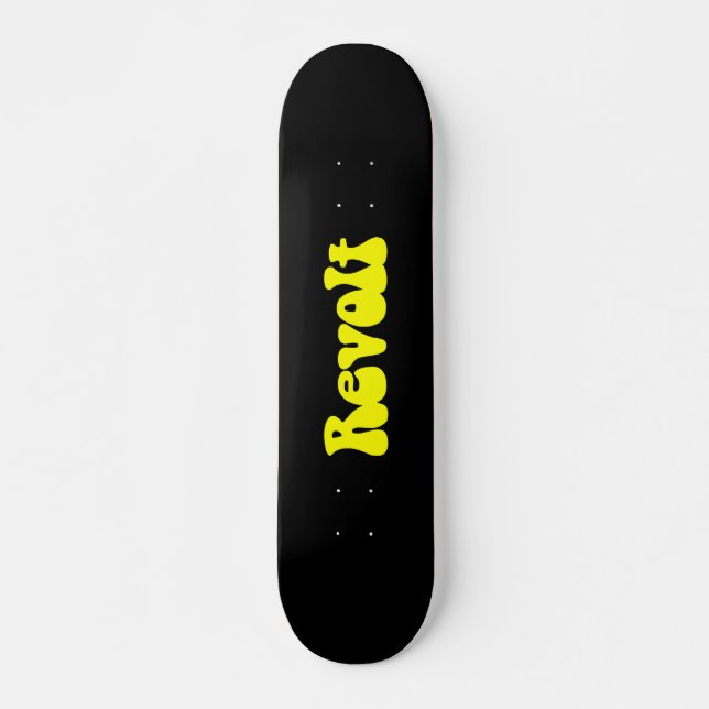 Skate Revolta - Amarelo em Preto (Frente)