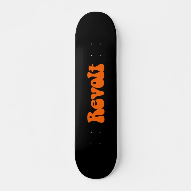 Skate Revolta - Laranja em Preto (Frente)