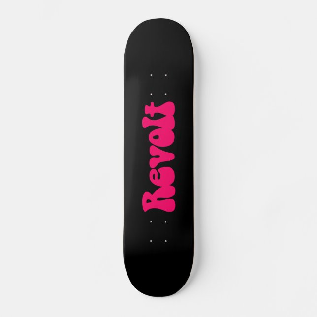 Skate Revolta - Neon Red on Black (Frente)