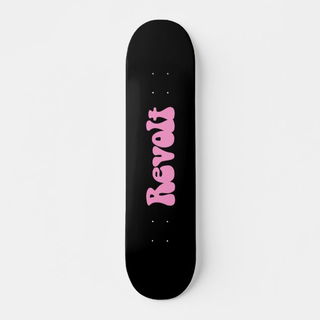 Skate Revolta - Rosa em Preto (Frente)