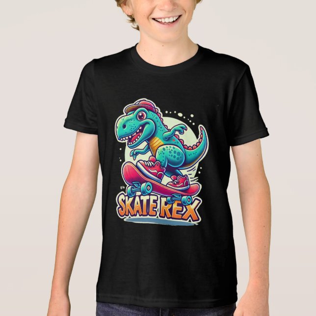 Skate Rex - Camisa Legal de três blendas do Dinoss (Frente)