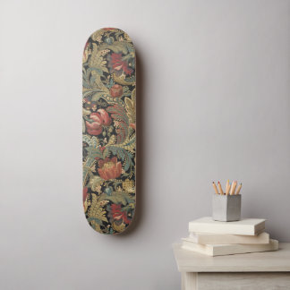 Skate Rica Tapeçaria de Brocado Floral Vitoriana Antiga