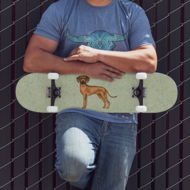 Skate Ridgeback Brown Cartoon Lion Dog Verde (Ao ar livre 3)