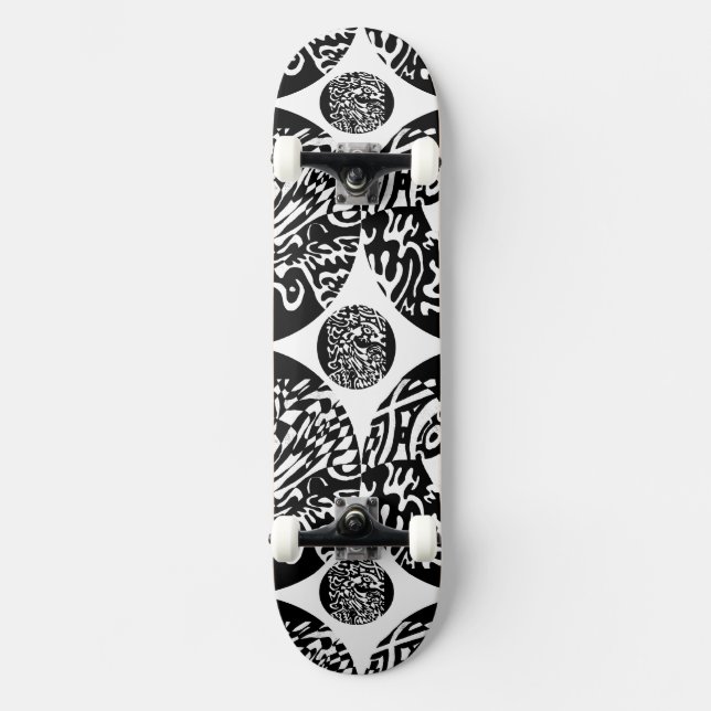 Skate "Robot Dreams" B&W Abstract  Art (Frente)