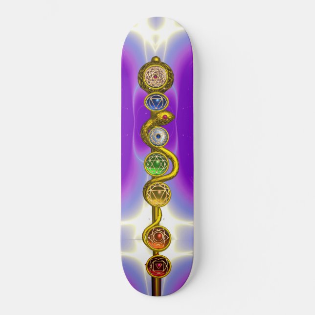 SKATE ROD OF ASCLEPIUS WITH 7 CHAKRAS ,SPIRITUAL ENERGY (Frente)