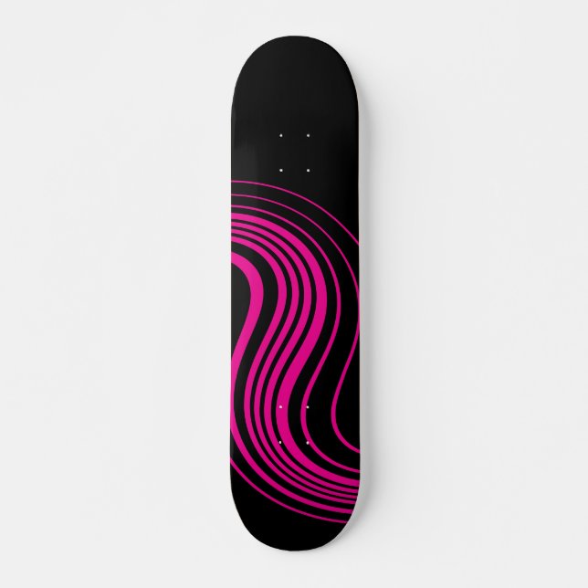Skate Roda simples em magenta e preto (Frente)