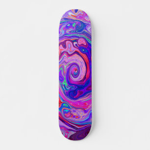Skate Rodovalho-roxo e Abstrato cor-de-laranja