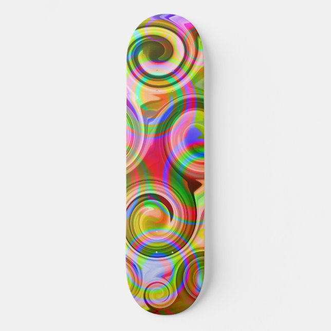 Skate Rolar resumo geométrico pastel (Frente)