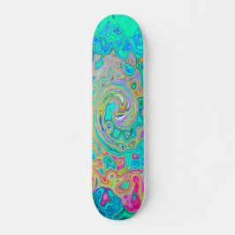 Skate Rolha de Abstrato do Groovy Retro Arco-Íris Líquid
