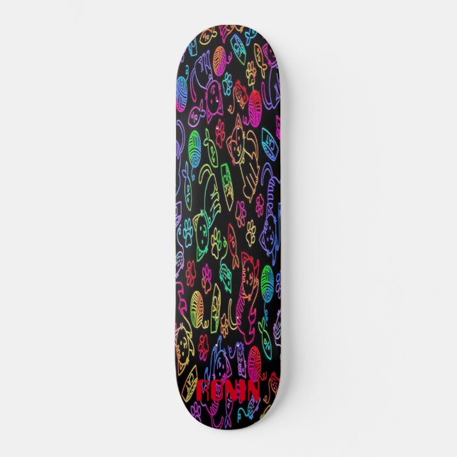 Skate RONIN APEX NEON CATS NEGROS PÉ-Pista NEGRO (Frente)