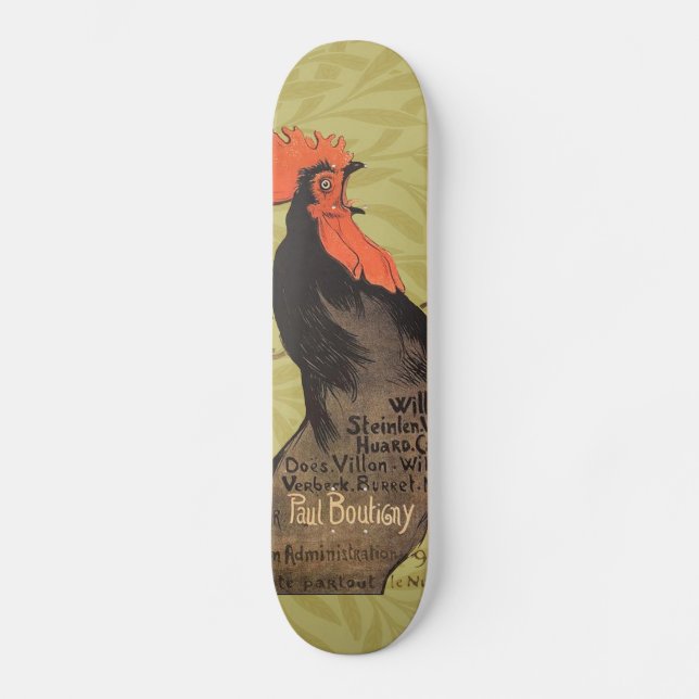 Skate Rooster Steinlen Cocorico Arte Francesa (Frente)