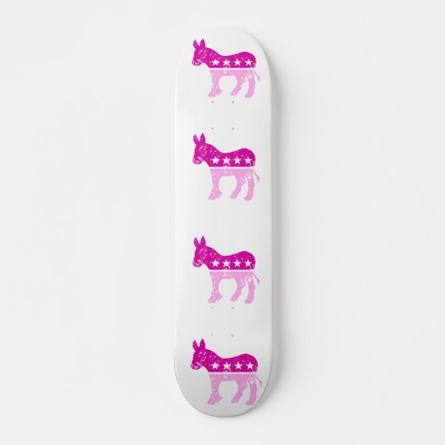 Skate Rosa afligido de Democrata asno original (Frente)