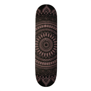 Skate Rosa de ouro tribal moderno, design de mandala