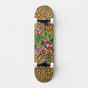 Skate Rosa de safra - impressão-leopardo