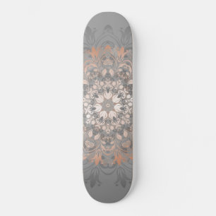Skate Rosa Dourada Floral Mandala Girly