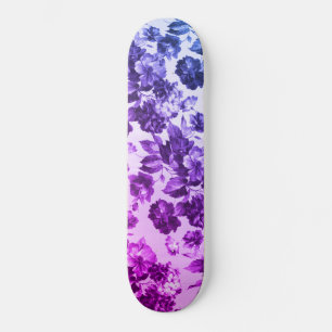 Skate Rosa floral de gradiente azul roxo da vintagem bot