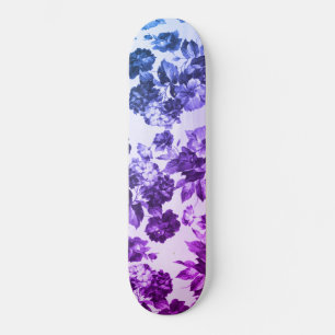 Skate Rosa floral de gradiente azul roxo da vintagem bot