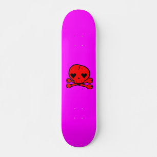 Skate Rosa gótico & vermelho de Lolita do crânio de