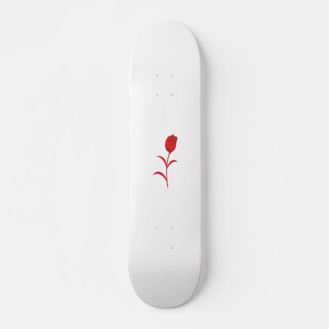Skate Rosa Madder, Lava Vermelho, Design floral (Frente)
