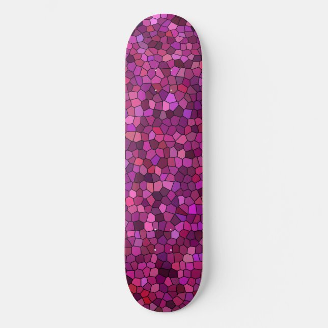 Skate Rosa Púrpura do Mosaico (Frente)