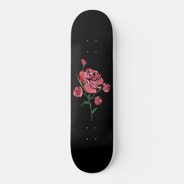 Skate Rosa vermelha Simplificada (Frente)