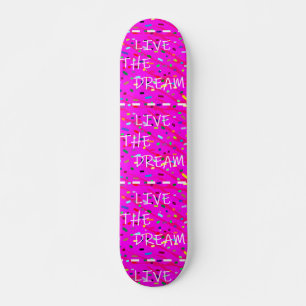 Skate Rosa viva o design de texto dos sonhos