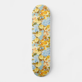 Skate Rosas amarelas em azul e lacrimejo