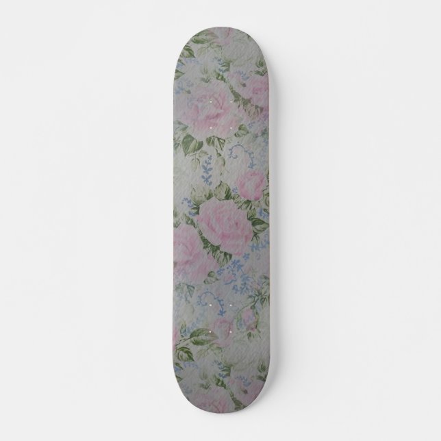 Skate Rosas Florais Rosa Vintage (Frente)