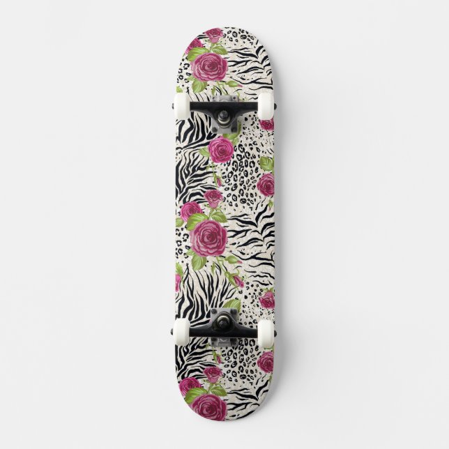 Skate Rosas no teste padrão animal (Frente)