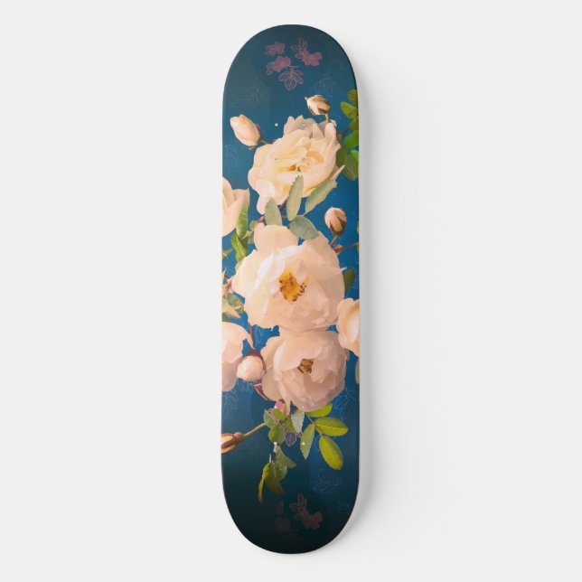 Skate Rosas vermelhas Românticas em Pó (Frente)
