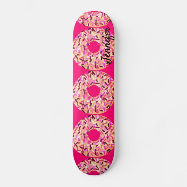 Skate Rosquinhas Rosa Sprinkkle Girls Hot Pink Personali (Frente)